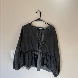 Women's Black Denim Top